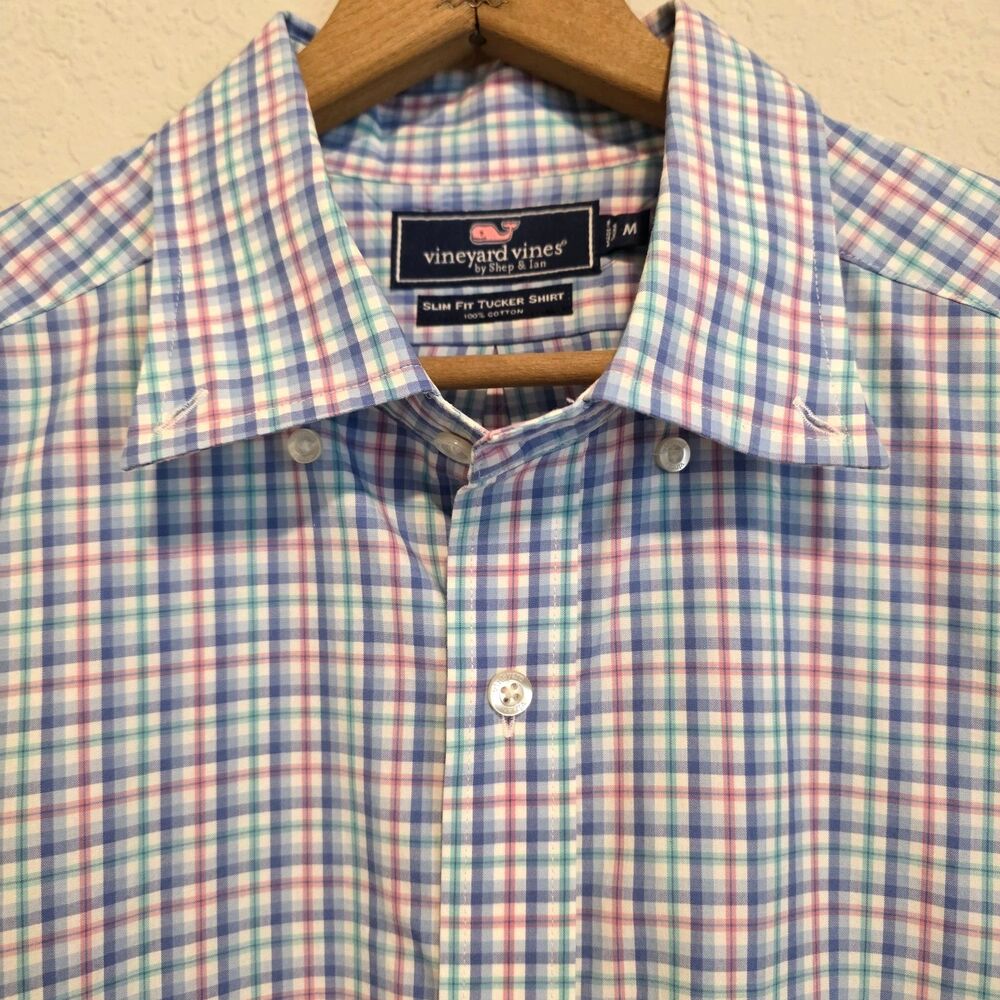 NWOT Vineyard Vines Button Shirt Plaid Slim Fit Tucker Long Sleeve Cotton Mens M
